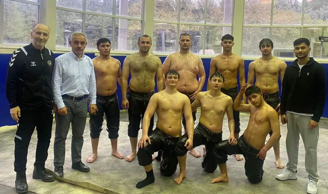 Körfez Gençlerbirliği Yağlı Güreş Takımı, Kırkpınar hedefiyle antrenmanlarına hız verdi.