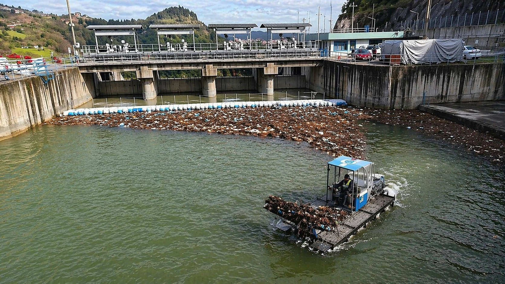 Kocaeli’nin içme suyu kaynağında oluşan kirlilik temizlendi. Baraj yüzeyinden tonlarca