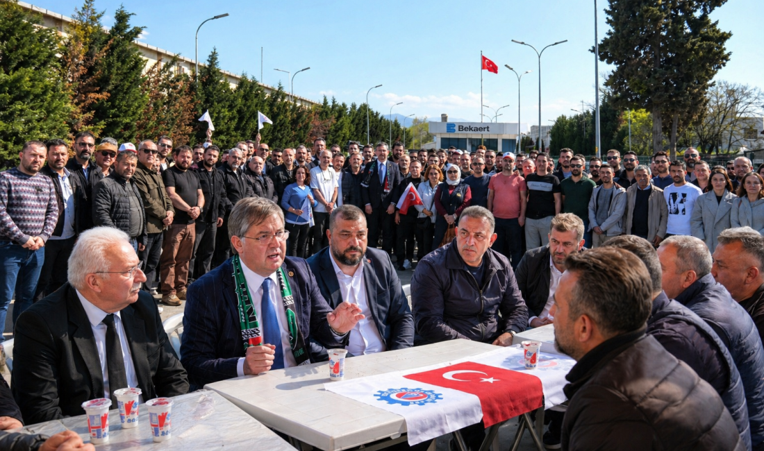 Harun Özgür Yıldızlı, grevdeki Bekaert işçilerini ziyaret ederek “Türkiye şartlarında