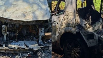  
  Kartepe dağ yolunda park halindeki otomobil aniden