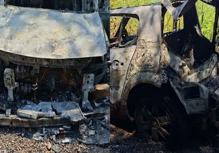  
  Kartepe dağ yolunda park halindeki otomobil aniden