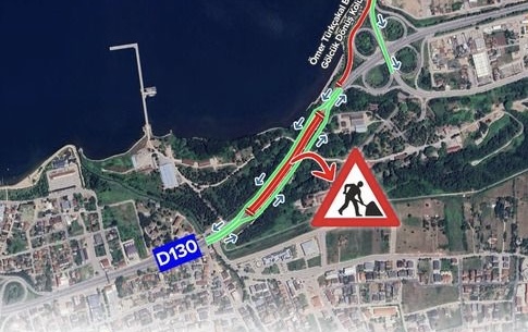 Kocaeli’de Başiskele Kavşağı Projesi kapsamında D-130 Karayolu gece saatlerinde trafiğe