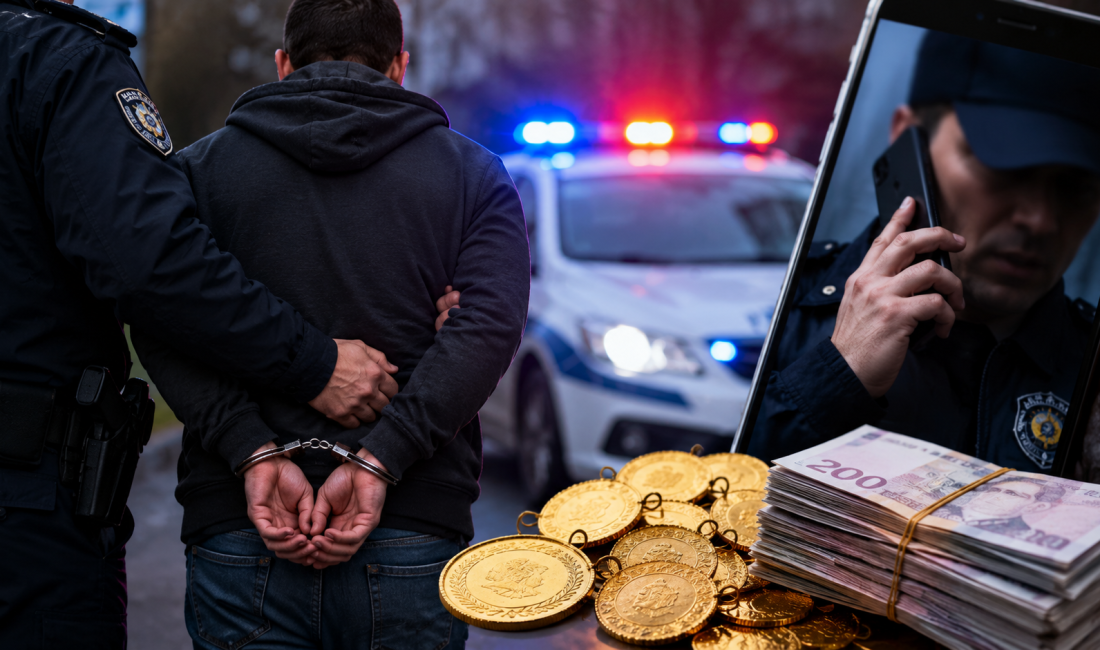 Kocaeli’nin Gölcük ilçesinde kendisini polis olarak tanıtarak bir vatandaşı yüz