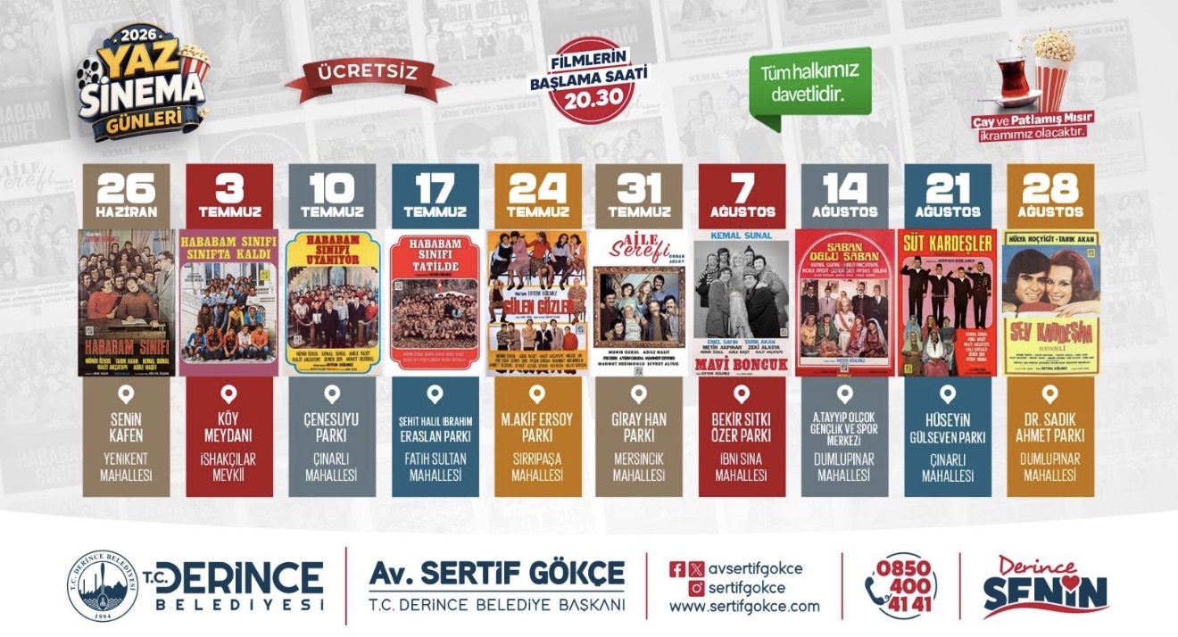 Kocaeli’de yaz akşamları Yeşilçam’la şenlenecek! Ücretsiz sinema günleri başlıyor