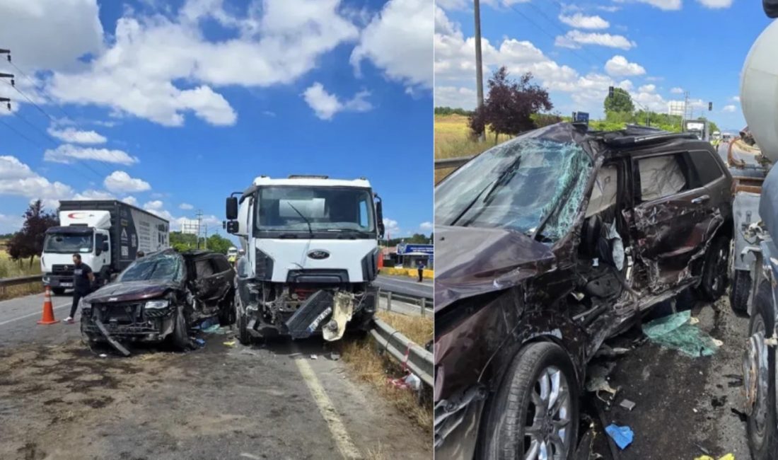 Spot: Kocaeli’nin Kartepe ilçesinde beton mikseri ile lüks cipin karıştığı