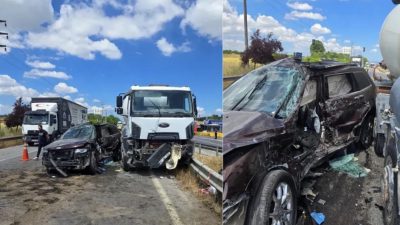 Spot: Kocaeli’nin Kartepe ilçesinde beton mikseri ile lüks cipin karıştığı