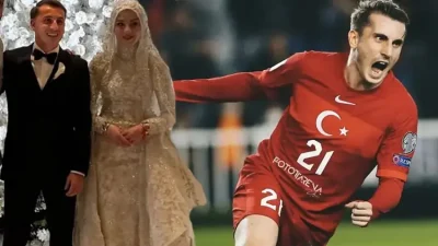 Gölcüklü milli futbolcu Kerem Aktürkoğlu ile eşi Ceren Azak'ın ilk