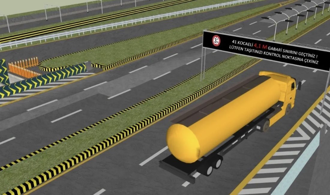 Kocaeli’de kamyon ve tır trafiğini kontrol altına almak için Gabari
