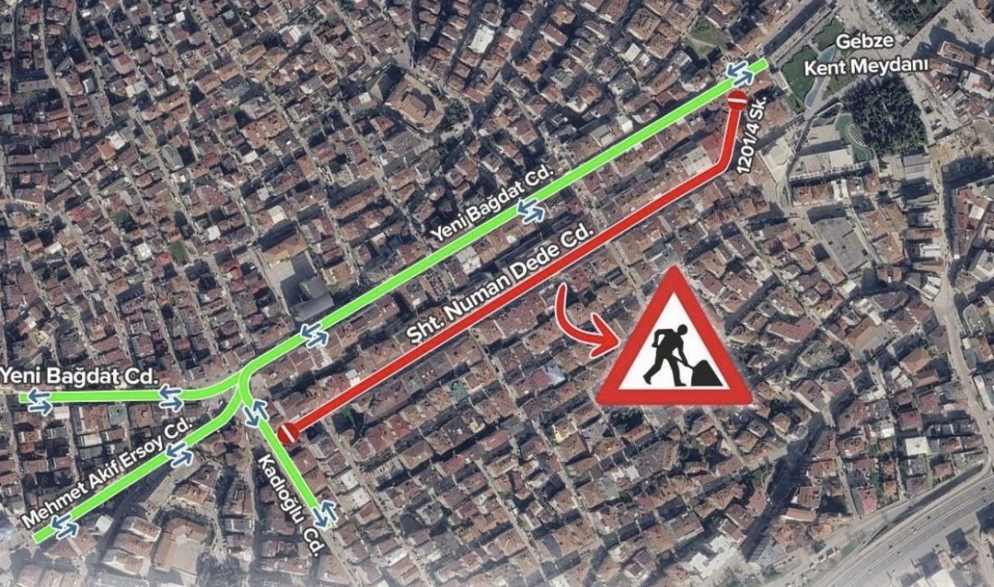 Kocaeli Büyükşehir Belediyesi, Gebze’de üstyapı çalışmaları nedeniyle Şehit Numan Dede