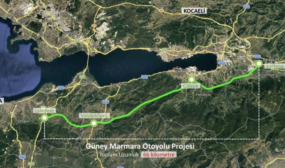 Kocaeli ile Yalova arasındaki ulaşımı güçlendirecek Güney Marmara Otoyolu Projesi’nde
