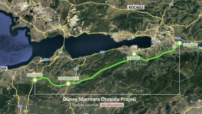 Kocaeli ile Yalova arasındaki ulaşımı güçlendirecek Güney Marmara Otoyolu Projesi’nde