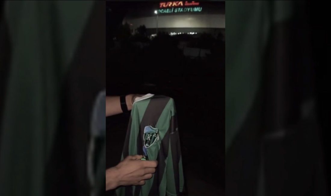 TURKA Kocaelispor Stadyumu önünde çekildiği öne sürülen görüntülerde, Amedspor taraftarı
