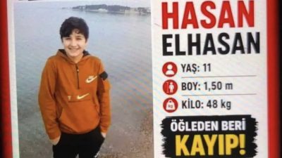 Kocaeli’nin Gebze ilçesinde 11 yaşındaki Hasan Elhasan’dan dün öğle saatlerinden