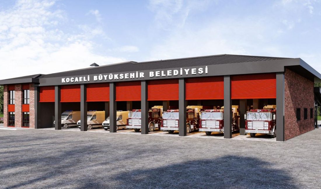 Kocaeli Büyükşehir Belediyesi'nin Gebze Millet Bahçesi'nde yapımını sürdürdüğü modern itfaiye