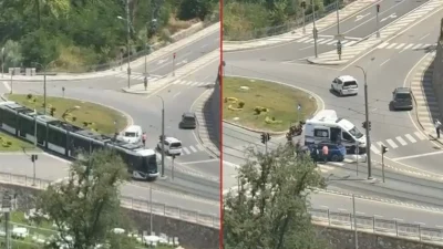 Kocaeli’nin İzmit ilçesinde 28 Haziran Başaran Tramvay Durağı yakınlarında tramvay