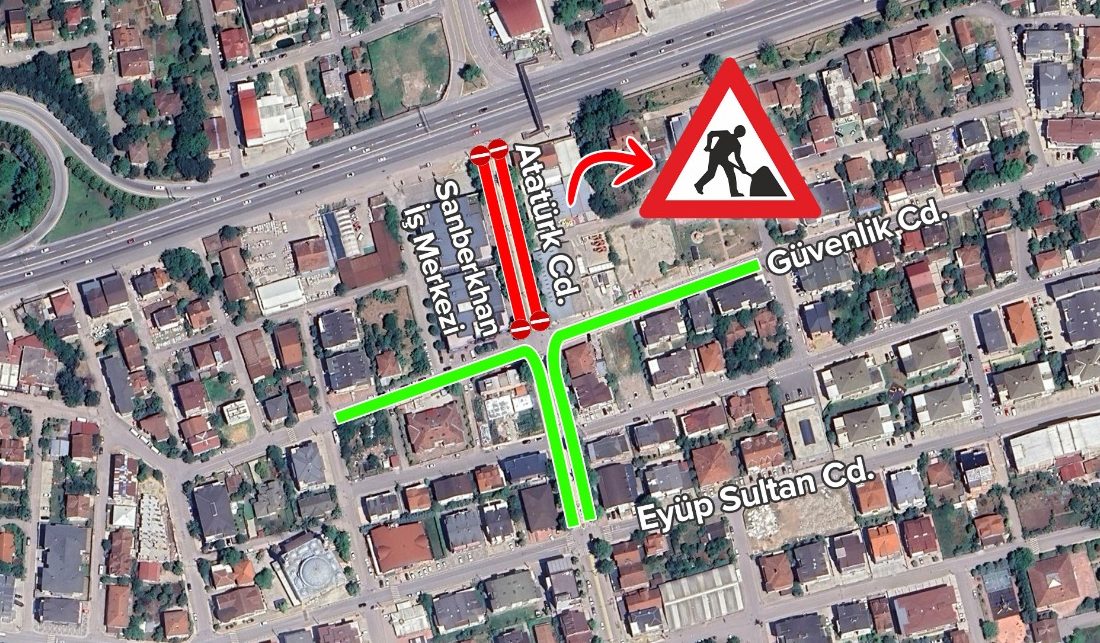 Kocaeli Büyükşehir Belediyesi'nin Başiskele Kavşağı Projesi kapsamında Atatürk Caddesi, altyapı