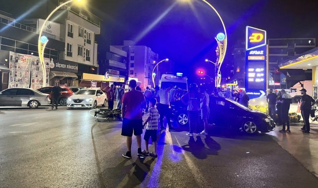 Kocaeli’nin Körfez ilçesinde akaryakıt istasyonuna girmeye çalışan bir otomobil, üzerinde