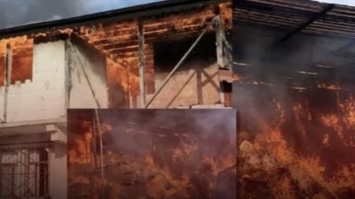 Kocaeli’nin İzmit ilçesi Yassıbağ Mahallesi’nde bir samanlıkta çıkan yangın kısa